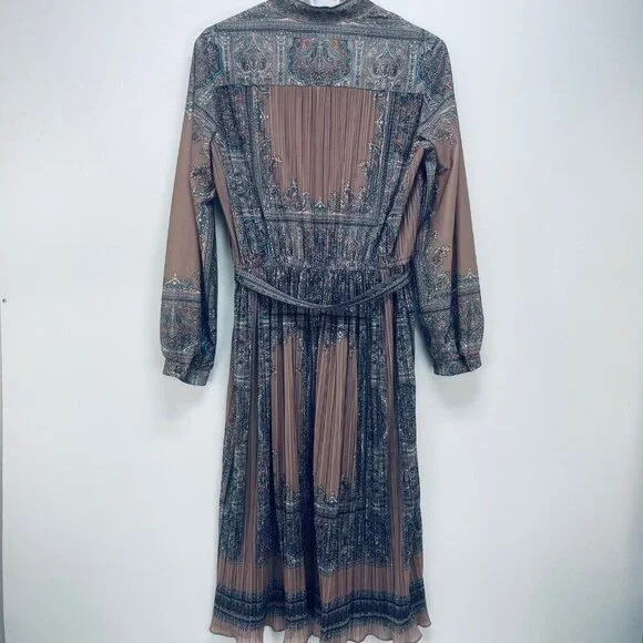 Vintage Lady Carol of New York Dress Size L Women’s Pleated Brown